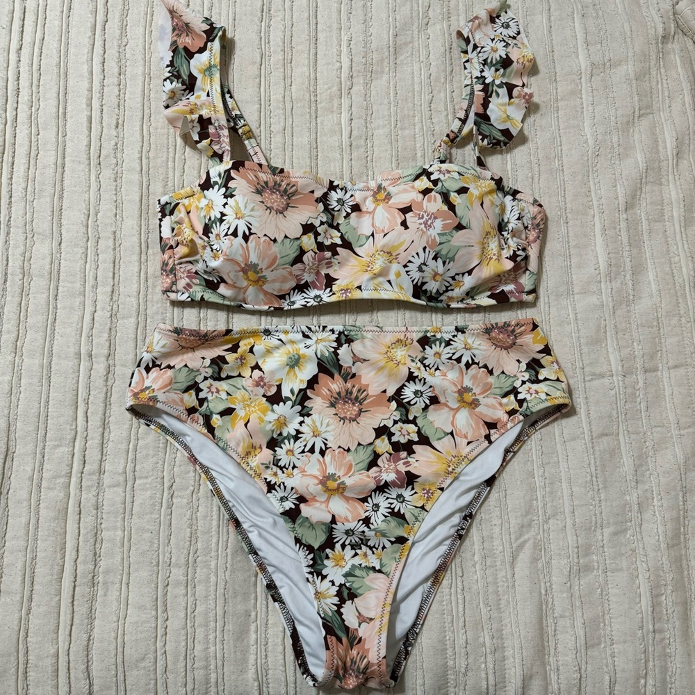 Shade & Shore High Waisted Floral Bikini Set